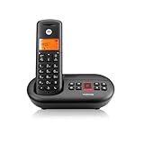 Motorola Voice - E211 Digitales Schnurlostelefon mit Anrufbeantworter, bis zu 12 Minuten Aufnahme, Anrufbeantworter, Anrufüberwachung, Bitte-nicht-stören-Taste, Schwarz
