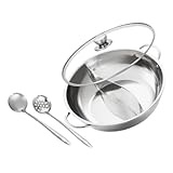 BESTYASH 1 Satz Hot Pot Set mit Glasdeckel Zweifarbiger Vielseitiger Kochtopf Geeignet für Induktions und Gasherde für Chinesisches Hot Pot