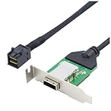 Reinscer Interner HD Mini SAS SFF-8643 Host zu SAS HD SFF-8088 Buchse mit Niedriger Halterung, Anschluss An Festplatten-Adapterkabel, Langlebig, Einfach zu Verwenden, 0,5 M