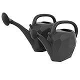 2er Set Designer-Gießkanne 10L, Geometrische Eleganz für anspruchsvolle Gärtner, Farbe Anthrazit, Made in EU