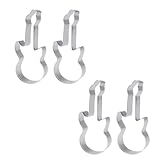 Ipetboom 4 Stück Edelstahl Keksausstecher Gitarrenform Lebensmittelecht Wiederverwendbar Fondant und Plätzchenausstecher für Backen Dekorieren