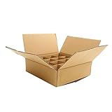 Angoily Korrigierte Verpackungsbox mit Mehreren Fächern aus Wellpappe Transportbox für Weinflaschen Stabil und Langlebig Versenden und Lagern