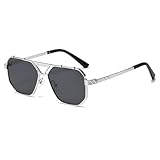 KTUCN Vintage Metall Damen Autofahrer Sonnenbrillen Shades UV400 Herren Gradient Lens Sonnenbrille UV400, Splitterschwarz, 143