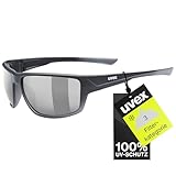Uvex sportstyle 230 - Sportbrille für Damen und Herren - starker Schutz vor Sonnenstrahlung - 100% UVA-, B, C Schutz - black matt/silver - one size