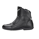 FAST WAY FTS-1 S Stiefel, Kurzer Tourenstiefel, CE Zertifiziert, Robuster Motorradstiefel, Schalthebelverstärkung, Pflegeleicht, Seitlicher Reißverschluss, Gr. 46