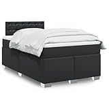 Juroupi Boxspringbett mit Matratze Schwarz 120x200 cm KunstLED Bett Boxspringbett Bett Mit Matratze Polsterbett Schlafzimmer MöBeler - 3286116