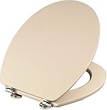 Cornat WC-Sitz 'Telo' - Schlichter Look in beige - Hochwertiger Holzkern - Komfortables Sitzgefühl - Unifarbenes Design passt in jedes Badezimmer / Toilettensitz / Klodeckel / KSTEL17