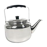 Cabilock Edelstahl Wasserkessel Flötenkessel mit Griff Leichter Tragbarer Camping Teekessel Langlebig und Vielseitig für Outdoor Gasherd Induktionsherd Geeignet