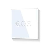 Liaonfoy WIFI Wlan Dimmschalter Unterputz Glas Touch Screen Schalter LED Dimmbar Lichtschalter Kipplichtschalter Weiß 90-250V 2.4GHz fuer Smart home Alexa tuya Neutralleiter Wird Benötigt