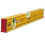 STABILA Wasserwaage Type 80 AS, 40 cm, verstärktes Alu-Profil, 1 Horizontal-Libelle, 1 Vertikal-Libelle, integrierte Rutsch-Stopper, Made in Germany