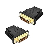 Neoreser 2 Stück DVI auf HDMI Adapter, HDMI Buchse zu DVI Stecker (24+1) 1080p HDMI zu DVI Adapter mit vergoldetem Stecker für PC, Monitor, Projektor, Computer, Xbox usw(Schwarz)