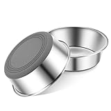 2 Stück Edelstahl Hundenäpfe für Futter und Wasser | Silikonboden Anti-Rutsch | Metall Hundenapf mehrere Größen für Katze | kleine mittlere große Hunde (900ML)