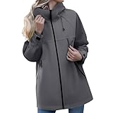 Damen Dünne Wasserdichte Faltbar Regenmantel Regenjacke mit Kapuze, Leicht Atmungsaktive Travel Regenponcho, Lange Windbreaker Jacke für Frauen Sport Streetwear Sweatshirts Kapuze Bluse Tops