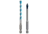 Bosch 2x EXPERT HEX-9 Hard Ceramic and Multi Construction Bohrer-Set (für Harte Fliesen, Weiche Fliesen, Ø 6,0, 6,0 mm, Professional Zubehör Schlagbohrer/Schrauber, Bohrmaschine/Schrauber)