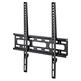 Hama TV-Wandhalterung Ultraslim (Wandhalter Fernseher für 32-65 Zoll, Fixe Halterung VESA bis 400x400, Max. 30 kg, inkl. Fischer Dübel) Schwarz