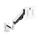 WANP-678 Anzeigearm Aluminium-Einzelmonitor-Wandhalterung, voll beweglicher Monitorarm mit pneumatischer Feder for Bildschirme bis zu 32 Zoll und 19,8 Pfund, Max. VESA 100 x 100 Anzeigeklammer(Weiß)