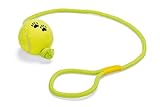 Karlie Tennisball mit Wurfseil, Hundespielzeug, Gummi/Beflockt, Gelb, 17x6x6 cm