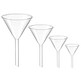 ULTECHNOVO 4 Stück Dreieck Trichter Labor Glastrichter Wissenschaftlicher Glastrichter Set Jeder Größe 40Mm 50Mm 75Mm 100Mm mit Ca. (Klar)