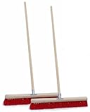 Kolor 2 STK. Straßenbesen Industriebesen Kehrbesen, wählbare Breiten Gartenbesen, Besen für Straßen, Draußen, Hof & Garten, PVC Borsten, Metall-Stielhalter verschraubt (50 cm mit 150 cm Stiel)