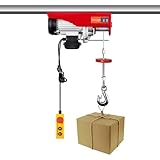 1600 W Elektrische Seilwinde,1000kg Seilzug Seilhebezug Motorwinde Flaschenzug Elektrischer Kettenzug mit Kabel-Fernbedienung Hebezug mit Not-Aus-Schalte Flaschenzug 8m/min Hubgeschwindigkeit