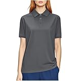 Poloshirt Damen Schnelltrocknend Polohemd Modische Kurzarm Bluse Knöpfen Revers Oberteile Leichte Golfshirt Sportshirt Schlank TSommer Shirt Basic Top Bequem Tunika Plus Size Sommershirts