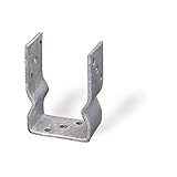 Connex Pfostenträger - 71 x 150 x 60 mm - 4 mm Materialstärke - chromfarbig - feuerverzinkt - zum Aufschrauben - Bohrung 11 mm / Aufschraubhülse / U-Pfostenträger / Pfostenanker / HV4280