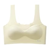 XINYUNZU Mädchen Bralette Top Atmungsaktive BH mit Abnehmbar Gefüttert Bequemer Unterwäsche Nahtloser Bügelfreier Bustier für Kinder und Teenager Gelb 11 Jahre