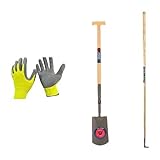 Synx Tools Fugenmesser Edelstahl + Speer & Jackson Spaten geschmiedet 120cm Griff + Recycelte Gartenhandschuhe Größe M - Medium - Fugenkratzer mit Griff 150cm