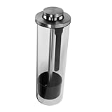 TOPPERFUN Aufbewahrungsbox für Strohhalme aus Borosilikatglas mit Deckel Multifunktionaler Strohhalmhalter und Küchenutensilien Organizer für Löffel Gabeln Besteck