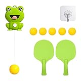 DAWRIS Tischtennis-Trainer-Set zum Aufhängen für den Innenbereich, Tischtennis Trainer Kinder Tischtennisset Trainingsgeräte für den, Ping Pong Set mit 5 Tischtennisbälle und 2 Tischtennis Schläger