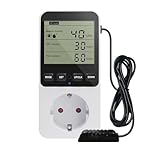 Jaywool Feuchtigkeitsregler, Temperaturregler Steckdose 230V, Temperaturschalter, Steckdosenthermostat Schalter EU Stecker