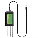 8 in 1 USB Bodentester mit Feuchtigkeitsmessung, pH-Wert, Temperatur, Salzgehalt, IP68 wasserdichte Sonde, für Systeme für Landwirtschaft, Gartenarbeit, Landschaftsbau und wissenschaftliche Forschung