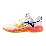 Mizuno Wave Momentun Pro Mid, Volleyballschuhe Unisex Erwachsene, White Fiery Coral Citrus, 40.5 EU