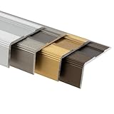 Floordirekt Treppenkantenprofil aus Aluminium 100cm - inkl. Schrauben und Dübeln | Winkelprofil 37mm Breite x 17 mm (Bronze dunkel) Glory Vorgebohrt