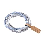 Arecobticy Glasarmbänder mit Regenbogen-Effekt, verstellbar, Handkette, Schmuck-Set, Abendveranstaltung, Party, Zubehör, schillerndes Glas-Set, Einheitsgröße, Wie beschrieben