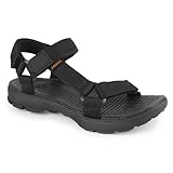 riemot Damen Herren Sommer Outdoor Sandalen Bequeme Athletic Frauen Schuhe Trekkingsandalen Outdoorsandalen, Schwarz, 41 EU