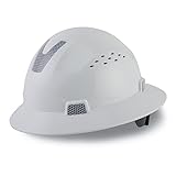 LOHASTOUR Schutzhelm mit voller Krempe, belüftet, ANSI Z89.1 genehmigt, OSHA-Schutzhelm, für Herren, Damen, Erwachsene (Vollkrempe, weiß)