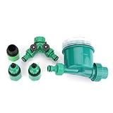 VIFERR Bewässerungsuhr, LCD Display Wasseruhr Bewässerungsregler Garten Wasser Zeitschaltuhr Bewässerungsset mit Y-förmigem Schnellanschluss