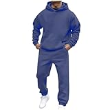 Generisch Halloween, Jogginganzug Herren Baumwolle 2-Teilig Trainingsanzug Einfarbig Hausanzug Oversized Y2K Hoodie und Jogginghose Übergangs Unisex Sportanzug Baggy Streetwear Sporthosen