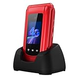 Tosaju 4G Seniorenhandy Klapphandy ohne Vertrag Großtasten Handy für Senioren mit Ladestation SOS Notruftaste 1000 mAh Akku Lange Standby-Zeit 2,4 und 1,8 Zoll Doppel Farbdisplay