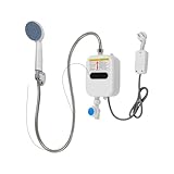 Durchlauferhitzer 230V Dusche 3500W Warmwasserbereiter mit Handbrause Display 30–60 °C Einstellbar Schnelle Heizung 1/2-Zoll-Schlauchanschluss IPX4 Niederdruck 0.04–0.4 MPa für Bad