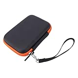 RASTKY Rugged Externes Festplattengehäuse, Stoßfeste, wasserdichte Aufbewahrungstasche für Reiseprofis, USB-Flash-Laufwerke, Schwarz und Orange, 6,3 X 4,33 X 1,78 Zoll