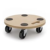 Wiltec Transportroller 250 kg 380 mm, rund, MDF Möbelroller, Rollbrett mit 4 Lenkrollen, Möbelhund als Umzugshilfe