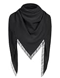 MELLIEX Dreieckstuch Damen, Dünn Strickschal Warm Weich Dreieck Halstuch Schultertuch Frauen für Herbst und Winter, Schwarz