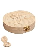 JUKOTA Zahnfee Zahnbox Holz Milchzähne Box,Zahnbox für Milchzähne,Aufbewahrungsbox für Baby-Zähne,Zahnschachtel Milchzähne,Milchzahndose zur Zahnaufbewahrung, Geschenk für frischgebackene Eltern