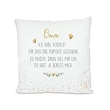Manufaktur Liebevoll I Kissen mit Sprüchen I Besondere Geschenkidee als Dankeschön, zum Geburtstag und zu Weihnachten (Kissenbezug Oma, ich Habe versucht...)
