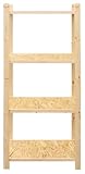 TIMBELA 2-er Set Holzregale zur Aufbewahrung 33 x 89 x 178 cm – 4-stufige Regale für Schuppen, Garage – Garagenregale Holzregal – Regal für Schuppen, Werkstatt M640-1