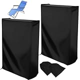 Bixury Gartenstuhl Abdeckung Schutzhülle Gartenmöbel, 2 Stück Abdeckung Gartenstühle Oxford Abdeckhaube Winddicht Staubdicht, Anti-UV Abdeckungen für Gartenmöbel mit Aufbewahrungstasche (Schwarz)
