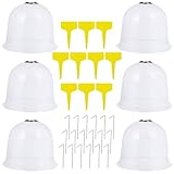 jojofuny Transparente Pflanzenschutzkuppel 6 Stück mit Belüftung Frostschutz und 18 Erdnägeln für Garten Gewächshaus Inkl 10 Pflanzenetiketten Zufällige Farbe Zufällige Farbe