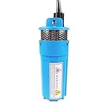 Solarenergie-Wasserpumpe DC12V/24V 360lph 70m Hub, Tauchpumpe for den Außenbereich, Garten, Tiefbrunnen, Autowaschanlage, Bilgenreinigung(Blue 12V)